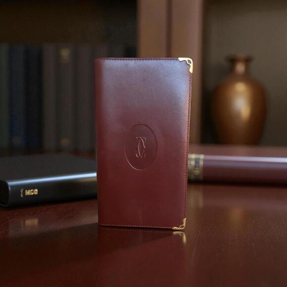 Cartier Accessories - Cartier Must Be Cartier Bordeaux Long Wallet Vintage